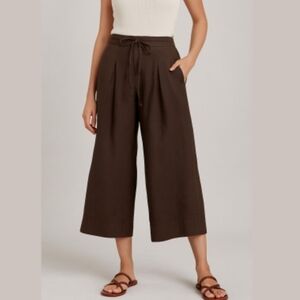 MaxMara Weekend Wide Leg Cropped Linen Pants